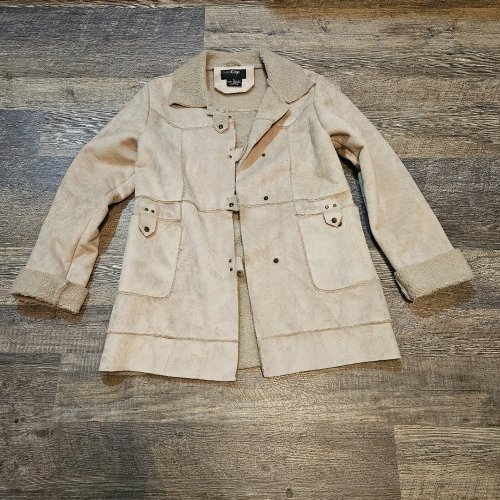 Outer Edge Faux Suede Ranch Style Jacket Women XL